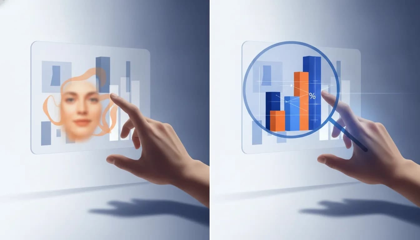 Illustrazione che mostra come l’istinto su un singolo caso può far ignorare dati statistici, con una divisione visiva tra impressione immediata e valutazione basata su informazioni.